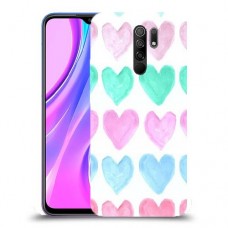 לבבות פסטל כיסוי מגן קשיח מעוצב ל Xiaomi Redmi 9 יחידה אחת סקרין מובייל