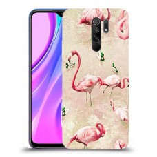 פלמינגו ורוד כיסוי מגן קשיח מעוצב ל Xiaomi Redmi 9 יחידה אחת סקרין מובייל