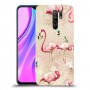 פלמינגו ורוד כיסוי מגן קשיח מעוצב ל Xiaomi Redmi 9 יחידה אחת סקרין מובייל