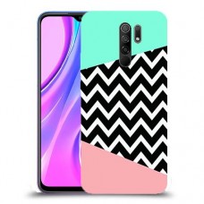 פסים במנטה ורוד כיסוי מגן קשיח מעוצב ל Xiaomi Redmi 9 יחידה אחת סקרין מובייל