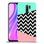 פסים במנטה ורוד כיסוי מגן קשיח מעוצב ל Xiaomi Redmi 9 יחידה אחת סקרין מובייל