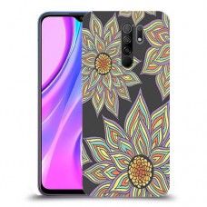 חמניות בשחור כיסוי מגן קשיח מעוצב ל Xiaomi Redmi 9 יחידה אחת סקרין מובייל