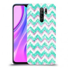 גיאומטריה טורקיז כיסוי מגן קשיח מעוצב ל Xiaomi Redmi 9 יחידה אחת סקרין מובייל
