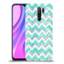 גיאומטריה טורקיז כיסוי מגן קשיח מעוצב ל Xiaomi Redmi 9 יחידה אחת סקרין מובייל