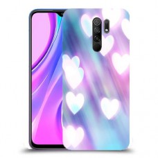 לבבות מעורפלים בכחול כיסוי מגן קשיח מעוצב ל Xiaomi Redmi 9 יחידה אחת סקרין מובייל