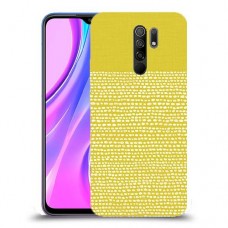 נקודות לבנות בצהוב כיסוי מגן קשיח מעוצב ל Xiaomi Redmi 9 יחידה אחת סקרין מובייל