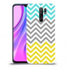 שורות צהובות-ירוקות כיסוי מגן קשיח מעוצב ל Xiaomi Redmi 9 יחידה אחת סקרין מובייל
