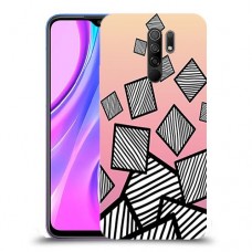 זאברה ריבועים כיסוי מגן קשיח מעוצב ל Xiaomi Redmi 9 יחידה אחת סקרין מובייל