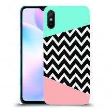 פסים במנטה ורוד כיסוי מגן קשיח מעוצב ל Xiaomi Redmi 9A יחידה אחת סקרין מובייל