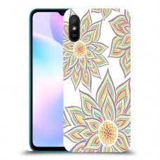 חמניות בלבן כיסוי מגן קשיח מעוצב ל Xiaomi Redmi 9A יחידה אחת סקרין מובייל