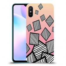 זאברה ריבועים כיסוי מגן קשיח מעוצב ל Xiaomi Redmi 9A יחידה אחת סקרין מובייל