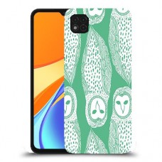 ינשופים על ירוק כיסוי מגן קשיח מעוצב ל Xiaomi Redmi 9C יחידה אחת סקרין מובייל