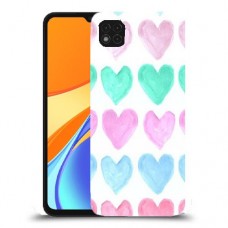 לבבות פסטל כיסוי מגן קשיח מעוצב ל Xiaomi Redmi 9C יחידה אחת סקרין מובייל