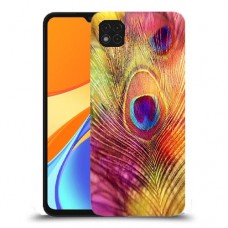 נוצת טווס כיסוי מגן קשיח מעוצב ל Xiaomi Redmi 9C יחידה אחת סקרין מובייל