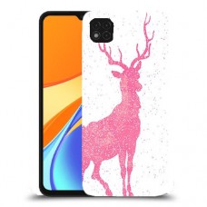 צבי ורוד כיסוי מגן קשיח מעוצב ל Xiaomi Redmi 9C יחידה אחת סקרין מובייל
