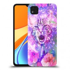 חתול מושלג כיסוי מגן קשיח מעוצב ל Xiaomi Redmi 9C יחידה אחת סקרין מובייל