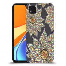 חמניות בשחור כיסוי מגן קשיח מעוצב ל Xiaomi Redmi 9C יחידה אחת סקרין מובייל