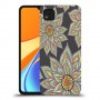 חמניות בשחור כיסוי מגן קשיח מעוצב ל Xiaomi Redmi 9C יחידה אחת סקרין מובייל