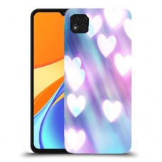 לבבות מעורפלים בכחול כיסוי מגן קשיח מעוצב ל Xiaomi Redmi 9C יחידה אחת סקרין מובייל