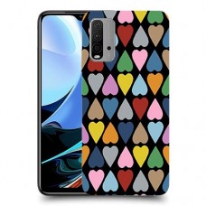 פסיפס קשת לבבות כיסוי מגן קשיח מעוצב ל Xiaomi Redmi 9T יחידה אחת סקרין מובייל