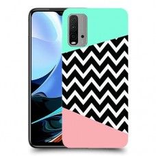 פסים במנטה ורוד כיסוי מגן קשיח מעוצב ל Xiaomi Redmi 9T יחידה אחת סקרין מובייל