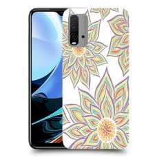 חמניות בלבן כיסוי מגן קשיח מעוצב ל Xiaomi Redmi 9T יחידה אחת סקרין מובייל