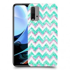 גיאומטריה טורקיז כיסוי מגן קשיח מעוצב ל Xiaomi Redmi 9T יחידה אחת סקרין מובייל