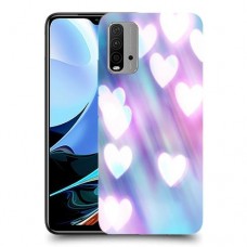 לבבות מעורפלים בכחול כיסוי מגן קשיח מעוצב ל Xiaomi Redmi 9T יחידה אחת סקרין מובייל