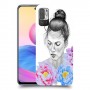 אישה בפרחים כיסוי מגן קשיח מעוצב ל Xiaomi Redmi Note 10 5G יחידה אחת סקרין מובייל