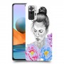 אישה בפרחים כיסוי מגן קשיח מעוצב ל Xiaomi Redmi Note 10 Pro יחידה אחת סקרין מובייל