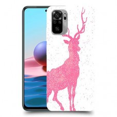 צבי ורוד כיסוי מגן קשיח מעוצב ל Xiaomi Redmi Note 10 יחידה אחת סקרין מובייל