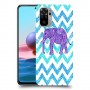 אלפנט סגול כיסוי מגן קשיח מעוצב ל Xiaomi Redmi Note 10 יחידה אחת סקרין מובייל