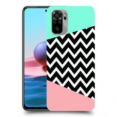 פסים במנטה ורוד כיסוי מגן קשיח מעוצב ל Xiaomi Redmi Note 10 יחידה אחת סקרין מובייל
