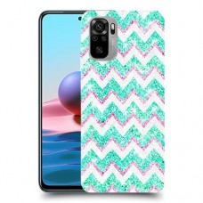 גיאומטריה טורקיז כיסוי מגן קשיח מעוצב ל Xiaomi Redmi Note 10 יחידה אחת סקרין מובייל