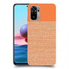 נקודות לבנות בכתום כיסוי מגן קשיח מעוצב ל Xiaomi Redmi Note 10 יחידה אחת סקרין מובייל