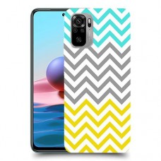 שורות צהובות-ירוקות כיסוי מגן קשיח מעוצב ל Xiaomi Redmi Note 10 יחידה אחת סקרין מובייל