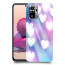 לבבות מעורפלים בכחול כיסוי מגן קשיח מעוצב ל Xiaomi Redmi Note 10S יחידה אחת סקרין מובייל