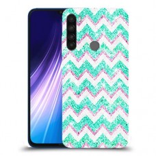 גיאומטריה טורקיז כיסוי מגן קשיח מעוצב ל Xiaomi Redmi Note 8 יחידה אחת סקרין מובייל