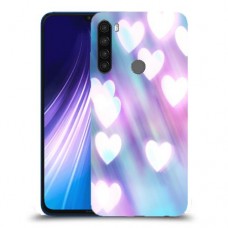 לבבות מעורפלים בכחול כיסוי מגן קשיח מעוצב ל Xiaomi Redmi Note 8 יחידה אחת סקרין מובייל