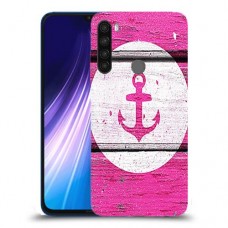 עוגן ורוד מעץ כיסוי מגן קשיח מעוצב ל Xiaomi Redmi Note 8 יחידה אחת סקרין מובייל