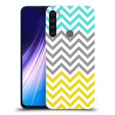 שורות צהובות-ירוקות כיסוי מגן קשיח מעוצב ל Xiaomi Redmi Note 8 יחידה אחת סקרין מובייל