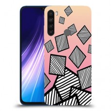 זאברה ריבועים כיסוי מגן קשיח מעוצב ל Xiaomi Redmi Note 8 יחידה אחת סקרין מובייל