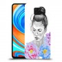 אישה בפרחים כיסוי מגן קשיח מעוצב ל Xiaomi Redmi Note 9 Pro יחידה אחת סקרין מובייל