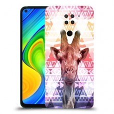 ג'ירפה נחמד כיסוי מגן קשיח מעוצב ל Xiaomi Redmi Note 9 יחידה אחת סקרין מובייל