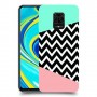 פסים במנטה ורוד כיסוי מגן קשיח מעוצב ל Xiaomi Redmi Note 9S יחידה אחת סקרין מובייל