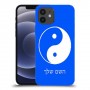 סמל יינג יאנג - סין כיסוי מגן קשיח בעיצוב אישי עם השם שלך ל Apple iPhone 12 יחידה אחת סקרין מובייל