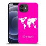 מפת העולם כיסוי מגן קשיח בעיצוב אישי עם השם שלך ל Apple iPhone 12 יחידה אחת סקרין מובייל
