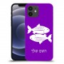 דגים כיסוי מגן קשיח בעיצוב אישי עם השם שלך ל Apple iPhone 12 יחידה אחת סקרין מובייל