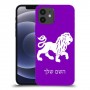 אריה כיסוי מגן קשיח בעיצוב אישי עם השם שלך ל Apple iPhone 12 יחידה אחת סקרין מובייל