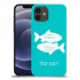 דגים כיסוי מגן קשיח בעיצוב אישי עם השם שלך ל Apple iPhone 12 יחידה אחת סקרין מובייל